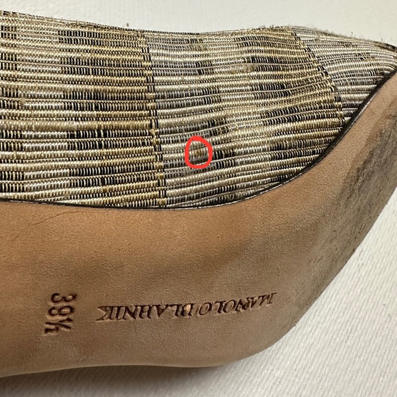 Manolo Blahnik Leopard/Striped Pointed Toe Kitten Heels Size 39 1/2 EUC - Picture 16 of 16